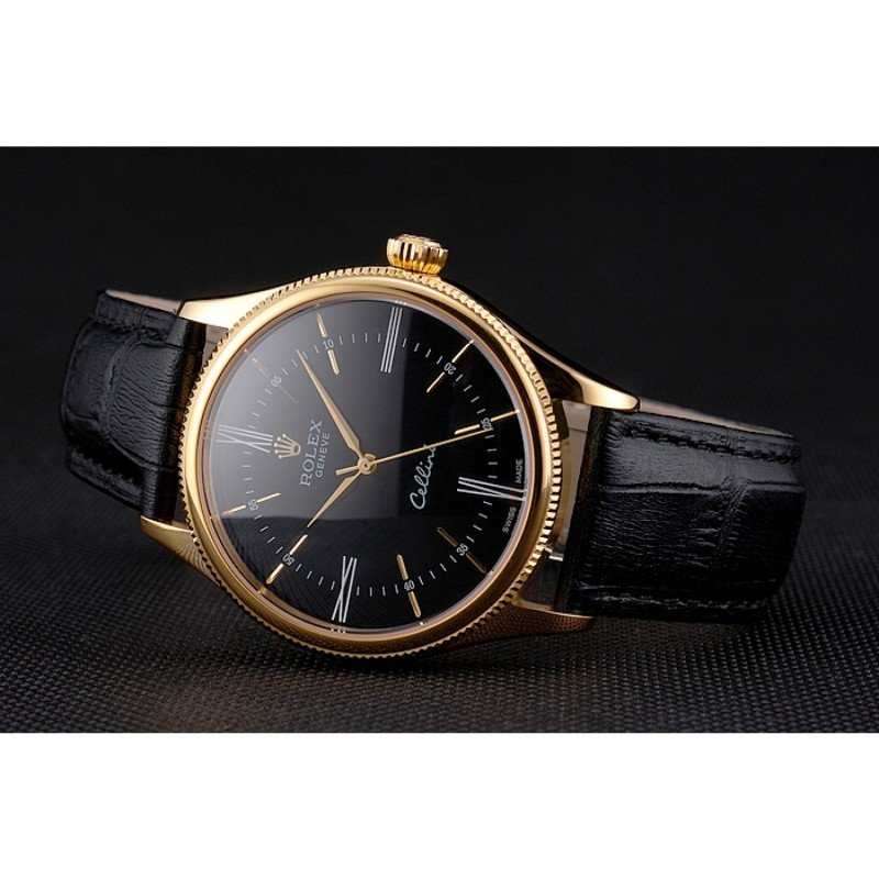 black leather rolex