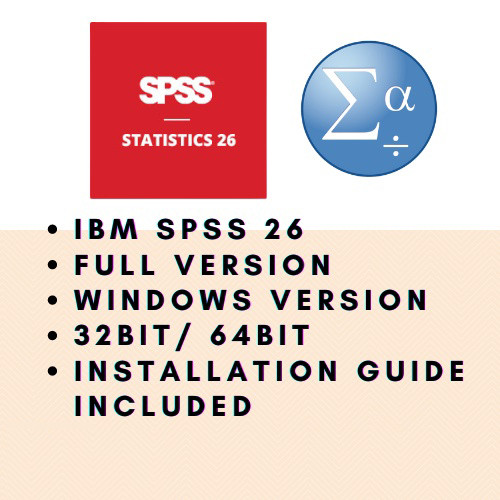 IBM SPSS Statistic 26 Windows Version LIFETIME
