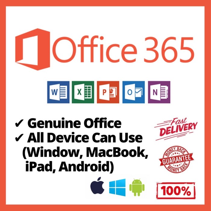 Office 365 Genuine Account iPad MacBook Window Android Tablet