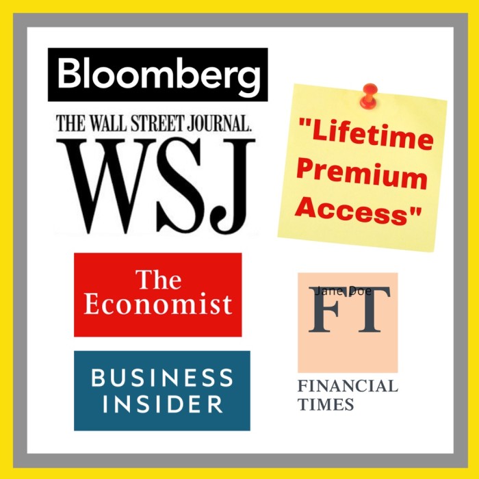 【Business News Lifetime Subscriptions】 Bloomberg , Wall Street Journal WSJ ~ Suitable for Stock Trading