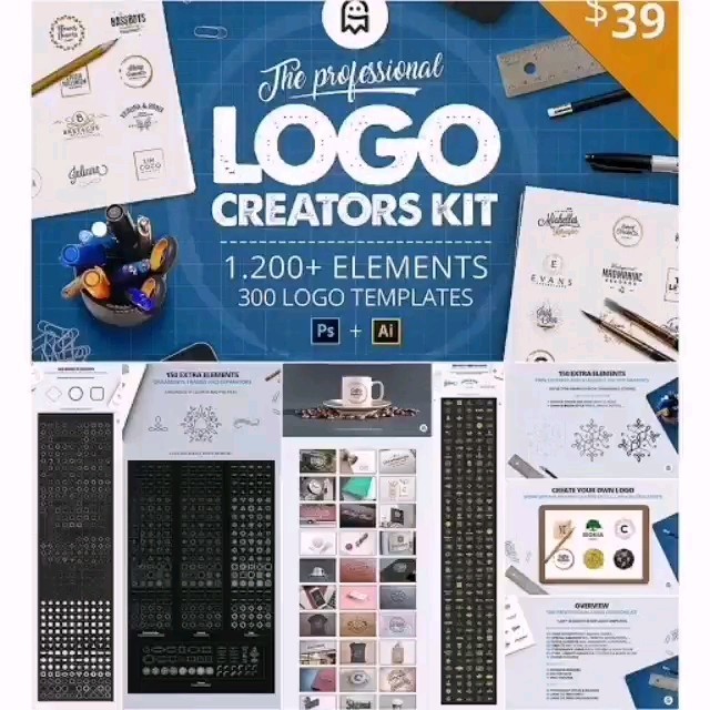 [ AI/PSD ] The Professional Logo Template Creators Kit Bundle Collection Free Updates - PSD and AI editable