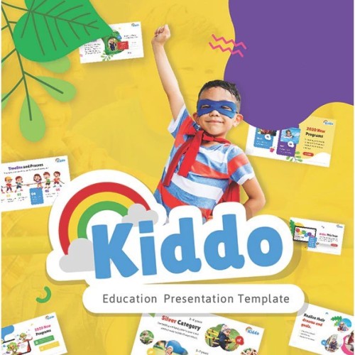 Kiddo Education PowerPoint Presentation Templates Cute Cartoon Animation Slides  Koleksi Template PowerPoint