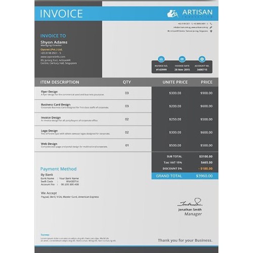 10 Sets Invoice Template Auto Calculation Microsoft Excel Microsoft Word | Templates Invois Excel