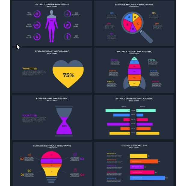 Fully Animated Excel Data Charts PowerPoint Presentation Templates Free Update | Koleksi Template PowerPoint