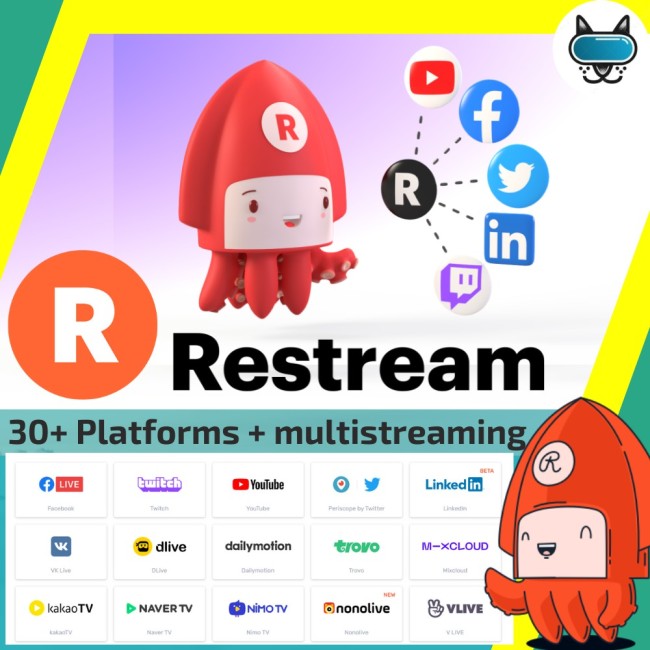 Restream.io PREMIUM 1 MONTH Private Account【ORIGINAL】Full HD (1080p) better than Streamyard