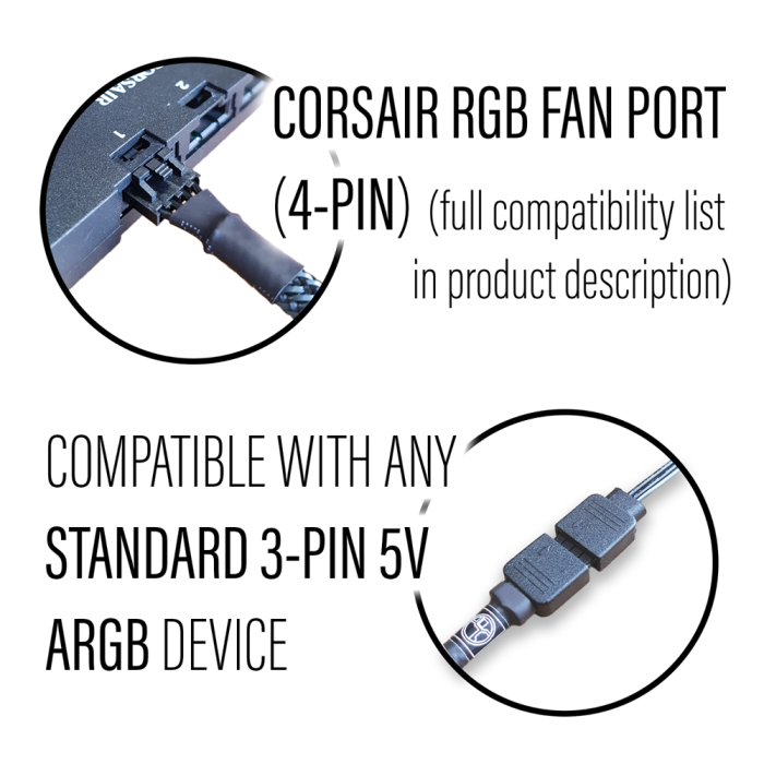 Corsair RGB Fan HUBto Standard ARGB 3Pin 5V Adapter
