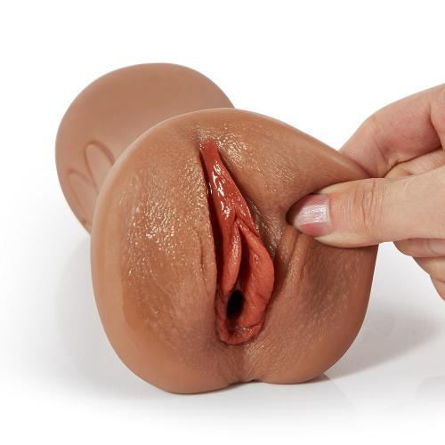 6.1 Bronzed Skin Realistic Clitoris Soft Pocket Pussy Stroker