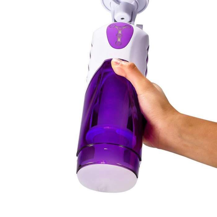 Sitmulab™ Purple-White 10-Frequency Telescoping 10 Speeds Voice Masturbation Cup