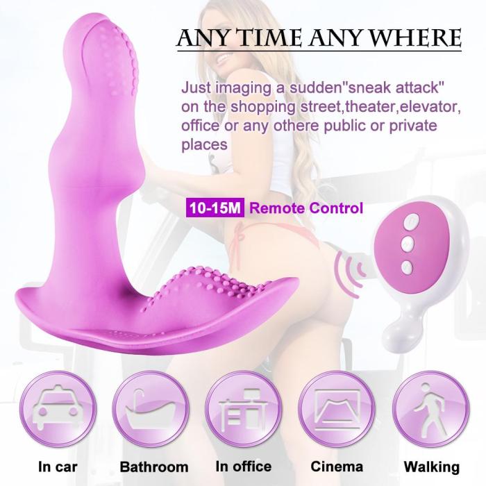 Sitmulab™ Silicone G-Spot Butterfly Remote Dildo Vibrating Wearable Vibrator