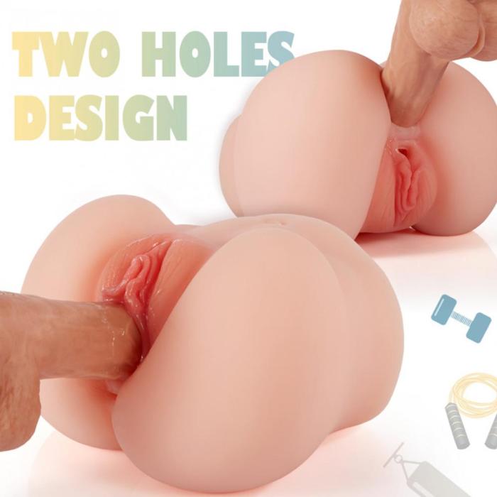 7.48'' Doggy And Missionary Style 2 Holes Realistic Pussy Ass Masturbator
