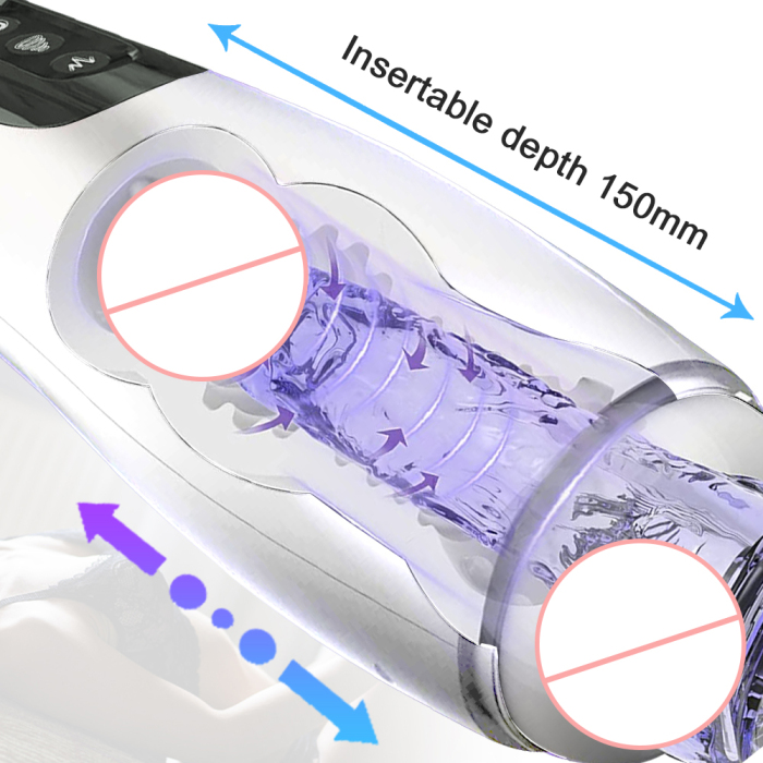 Sitmulab 7+7 Modes Vibration Suction Oral Pocket Pussy Blowjob Silicone Vagina Sex Toys for Men