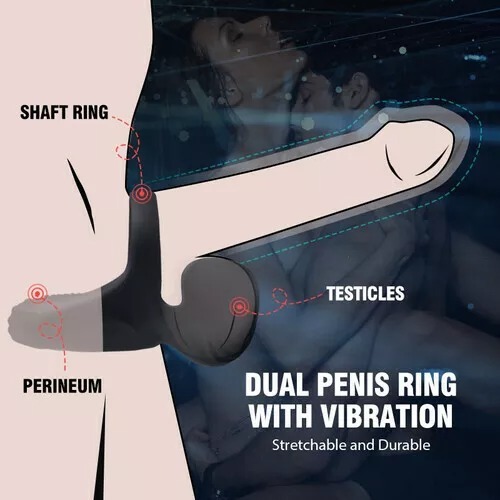 Sitmulab™ 10-Pattern Vibrations Balls Dense Tickler Penis Ring