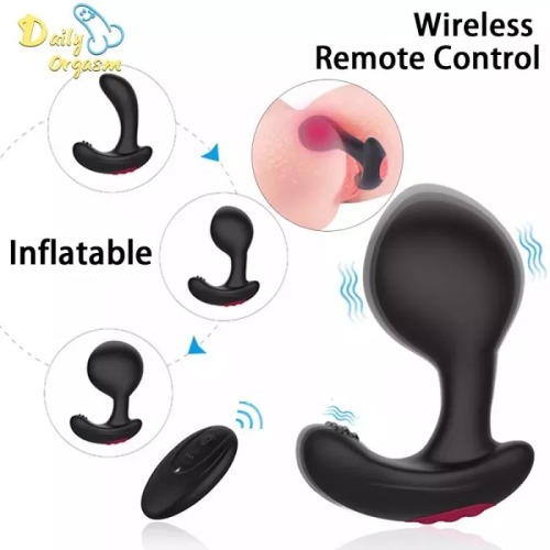 Sitmulab™ Inflatable Butt Plug Vibrator Wireless Remote Control Male Prostate Massager