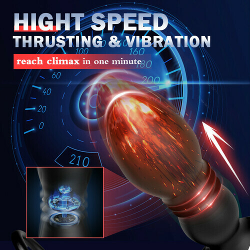 Sitmulab™ 2 In 1 8 Thrusting 8 Vibration Cock Ring Anal Vibrator