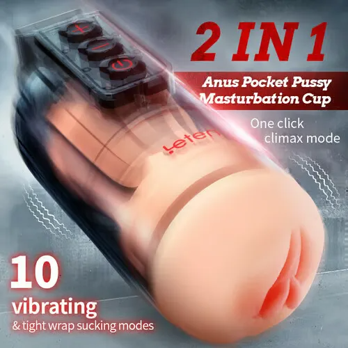 Thunder 10 Vibrating Masturbation Cups and Pussy Pockets 2 in 1