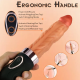 7 Wriggling Quiet 9 Vibrating Heating Vaginal Lifelike Dildo 9.65 Inch