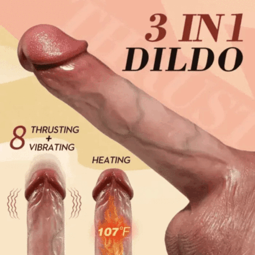 Longer Thrusting Vibrating Heating Lifelike Dildo 10.04 Inch