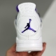 Nike adult air Jordan 4 Retro Metallic Purple white（Euro 47）