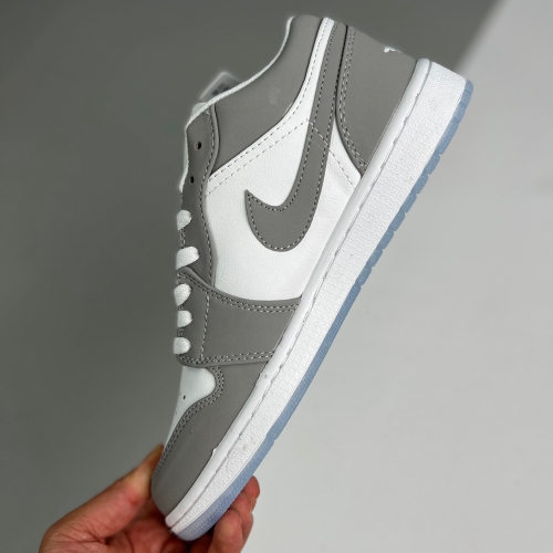 Nike adult air Jordan 1 Low Wolf Grey and white