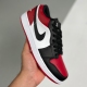 Nike adult air Jordan 1 Low Bred Toe red and black