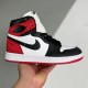 adult 1 Retro High Satin Black Toe black and white