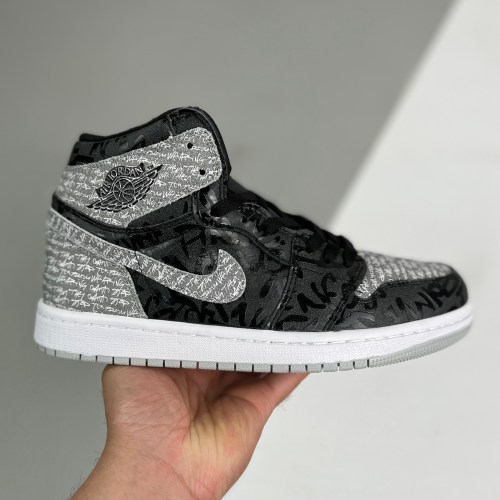 adult 1 Retro High OG Rebellionaire black and grey