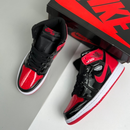 Nike adult air Jordan 1 Retro High OG Patent Bred black and red