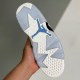 adult 6 Retro UNC White and blue