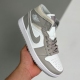 Nike adult air Jordan 1 Mid Linen grey and white