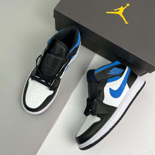 Nike adult air Jordan 1 Mid White Black Racer Blue