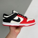 adult Dunk Low EMB NBA 75th Anniversary Chicago black beige and red