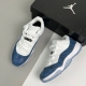 adult 11 Retro Low Snake Navy (2019) white and blue