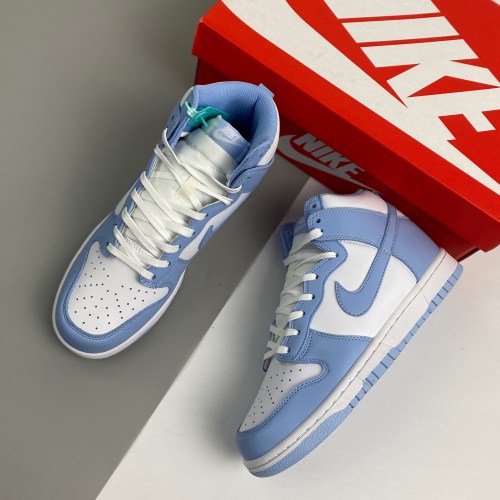 adult Dunk High Aluminum blue and white