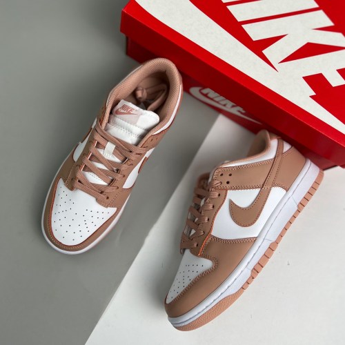 adult Dunk Low Rose Whisper pink and white