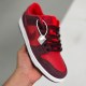 adult SB Dunk Low Cherry Red and red brown