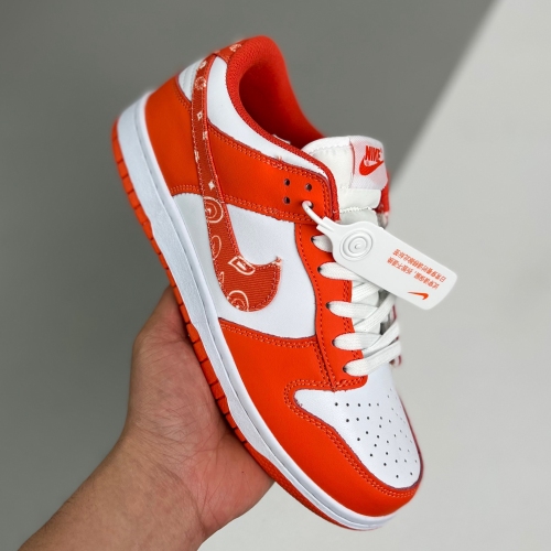 adult Dunk Low Essential Paisley Pack Orange and white