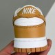 adult SB Dunk Low Light Cognac light brown and white