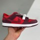 adult SB Dunk Low Cherry Red and red brown