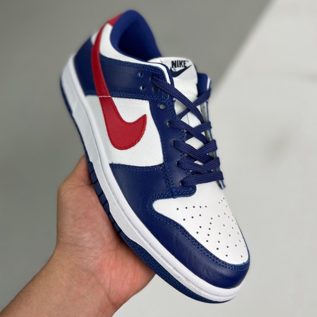 adult Dunk Low USA unitersity red blue white