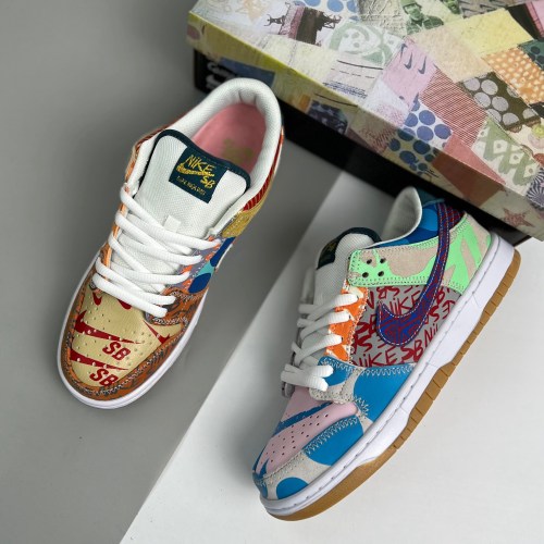 adult SB Dunk Thomas Campbell What the Dunk multicolor