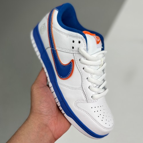 adult SB Dunk Low Medicom 1 white and blue