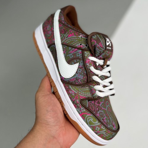 adult SB Dunk Low Pro Paisley Brown