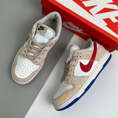 adult Dunk Low Light Iron Ore khaki and white