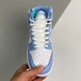 adult Dunk High Aluminum blue and white