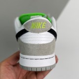 adult SB Dunk Low Chlorophyll black white and grey