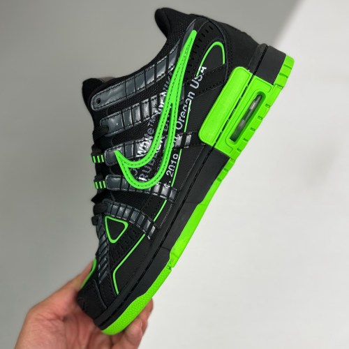 Off-White x adult Air Rubber Dunk Green Strike Black