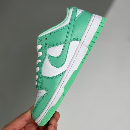 adult Dunk Low Green Glow white