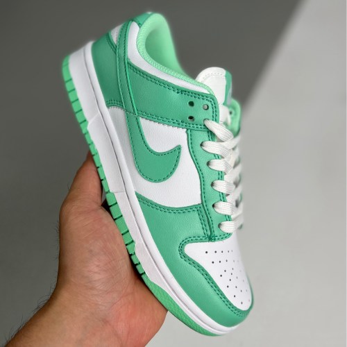 adult Dunk Low Green Glow white