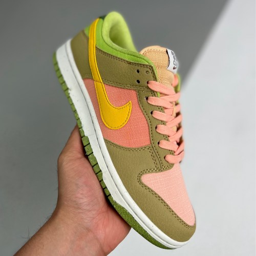 adult Dunk Low Retro SE NN  Sun Club Green and pink