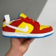 adult SB Dunk Low Pro Bart Simpson red and yellow